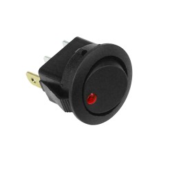 Plastic switch for vehicles, ON and OFF, red color, model II